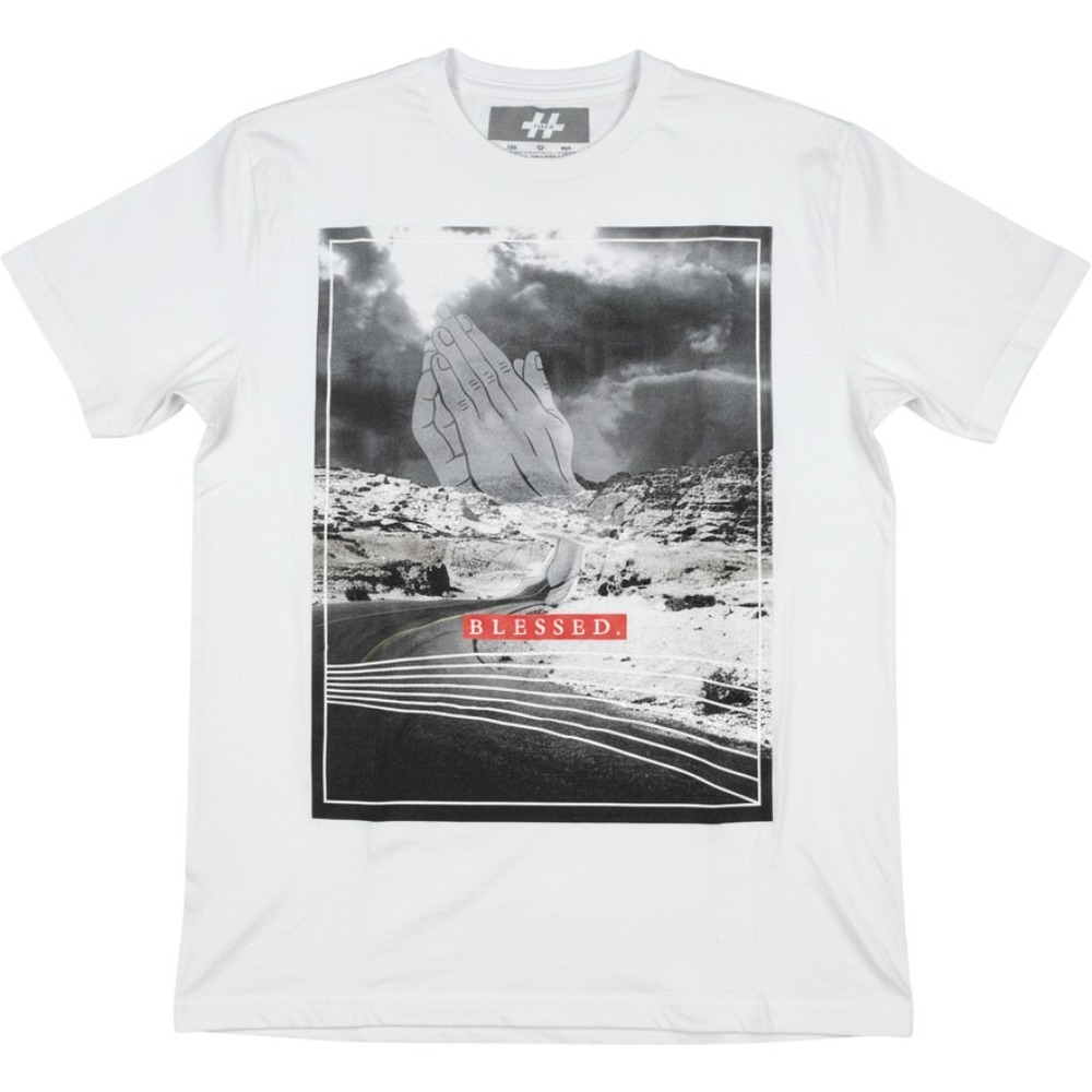 Take That Blessed Graphic T-Shirt Praying Hands White Medium Cotton Mens